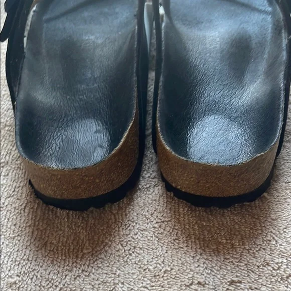 Birkenstock 42 Black/White Slide Sandal - Picture 6 of 10